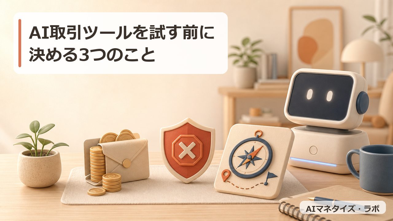AI取引ツールを試す前に決める3つのこと