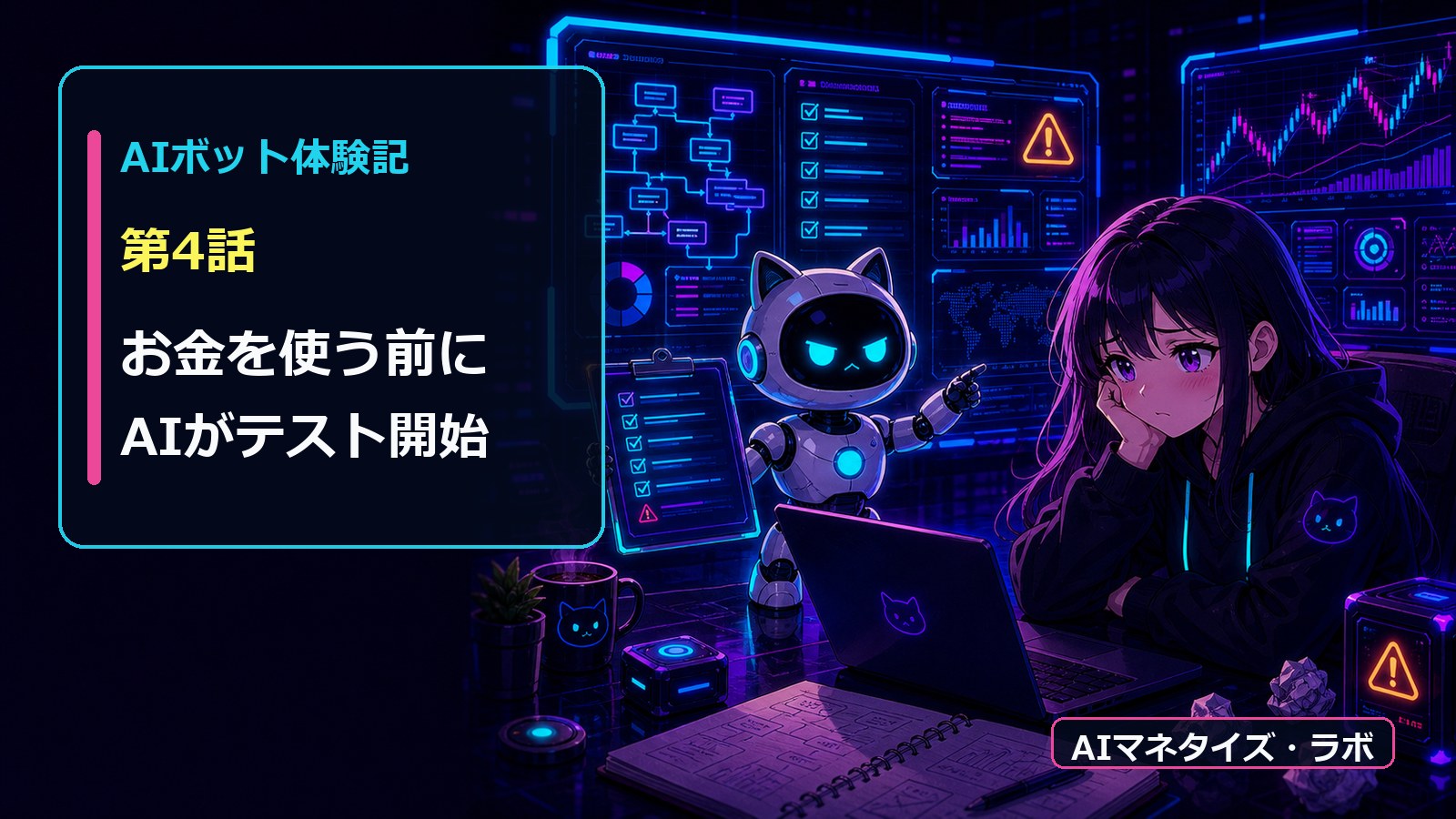 AIボット体験記 第4話 お金を使う前にAIがテスト開始