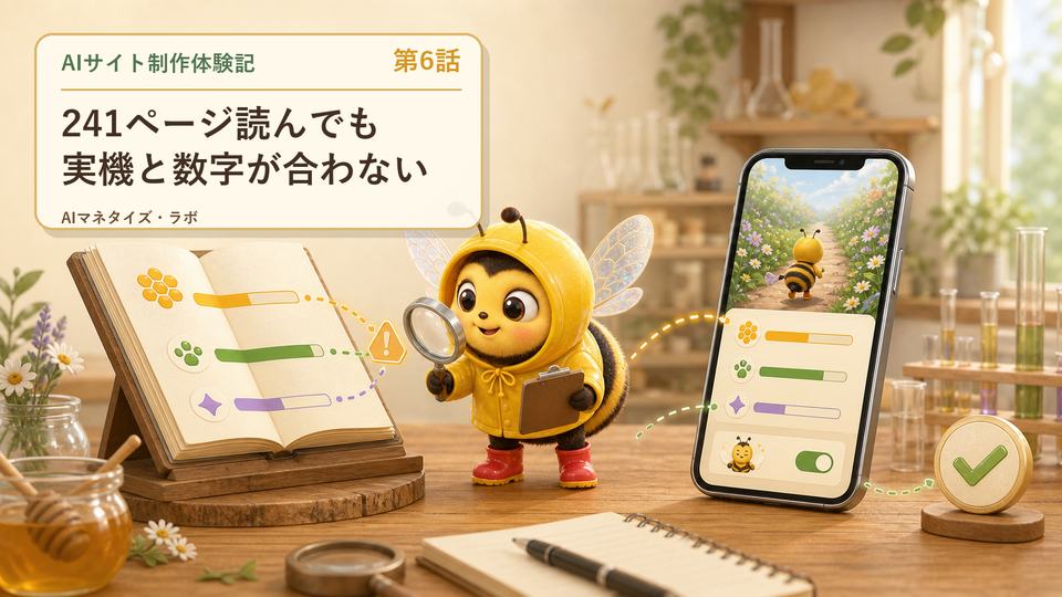 AIサイト制作体験記 第6話 241ページを読んでも実機と数字が合わない