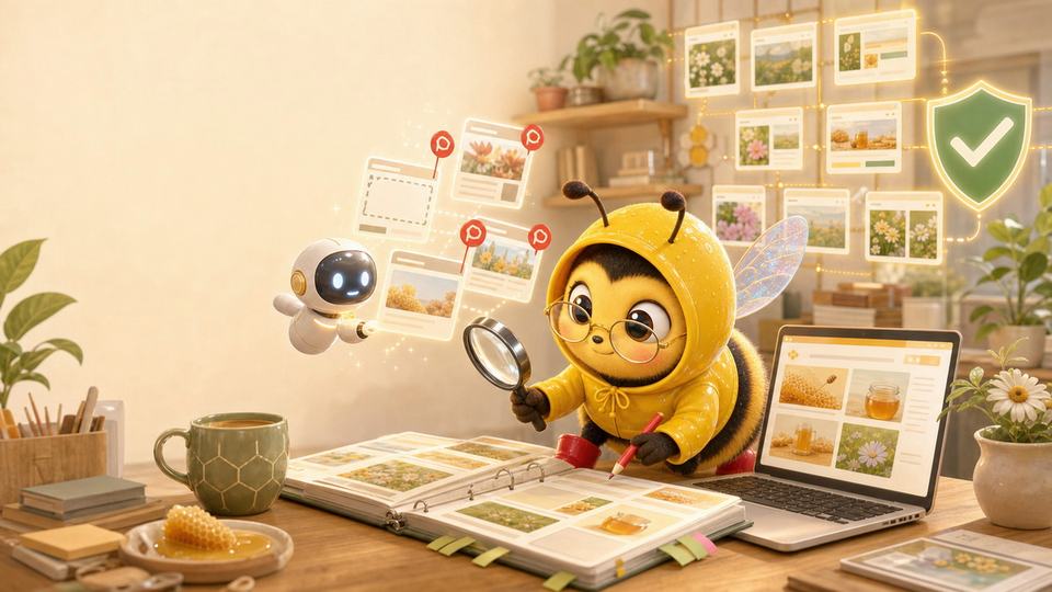 AIの説明を公式情報と照合して赤入れ監査するミツバチ
